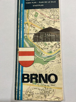 Χάρτης του Brno 1982 μεταχειρισμένος, νοσταλγικός από την Τσεχοσλοβακία