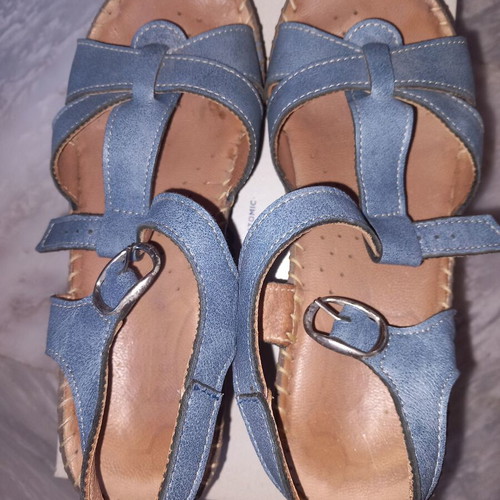 Ovvio leather anatomical sandals size 36 used, blue