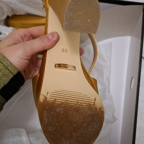 Guess Sandals Size 35 New Gold