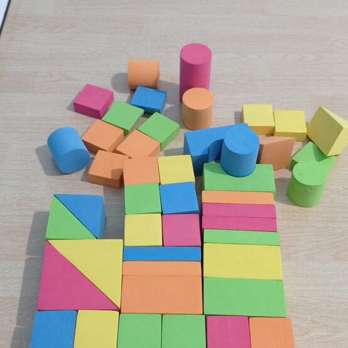Educational foam building blocks set, like new