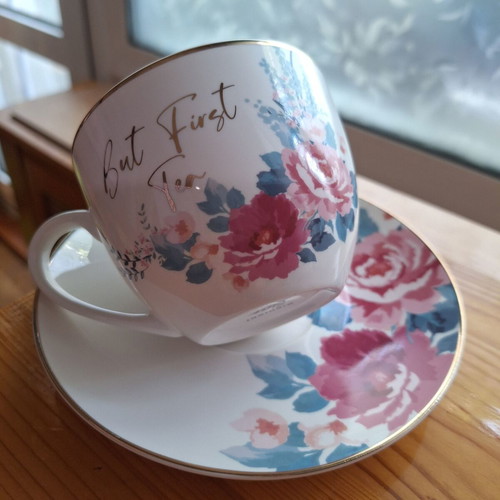 Midnight Bloom collector's tea set, new, floral design