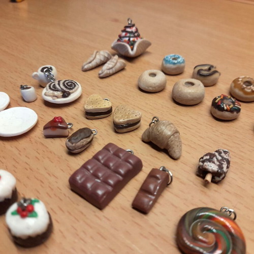 Handmade polymer clay elements new, miniature sweets