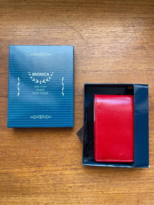 Bronica wallet red leather new with box
