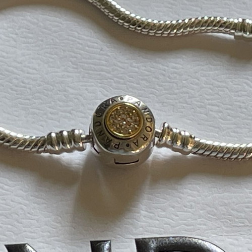 Pandora bracelet s925 silver and gold with zircon, new, 18cm