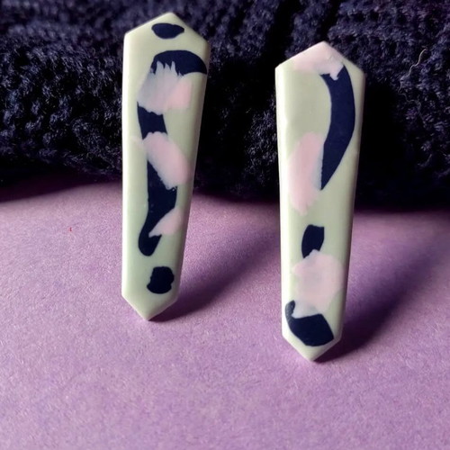 Handmade polymer clay earrings new with stainless steel stud