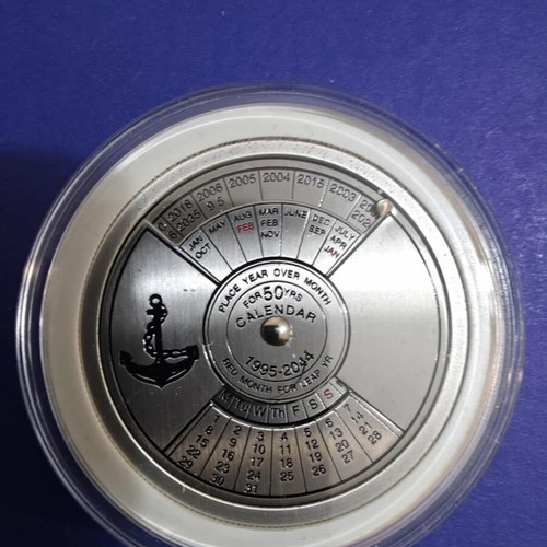 Silver 10 Francs Congo Coin new with 50-Year Calendar