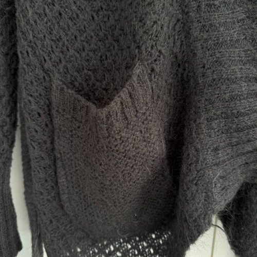 Zara knitted cardigan grey like new with hood and belt