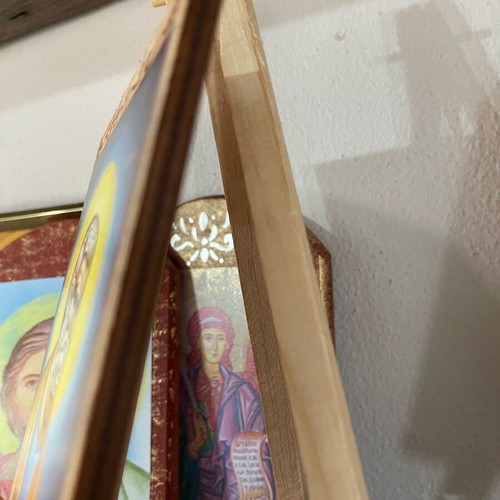 Saint Peter image on wood with easel, new