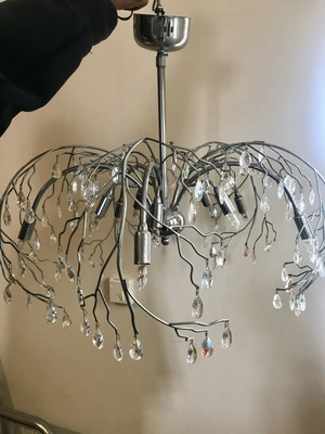 Luxury ceiling light with Swarovski crystals like new, silver color