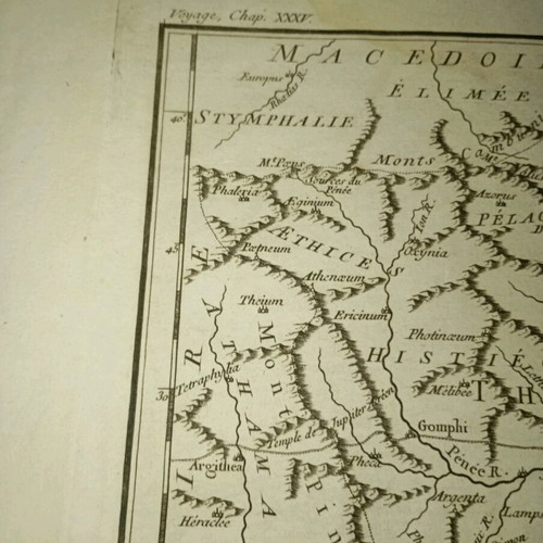 Thessaly map collectible 1788 used in excellent condition