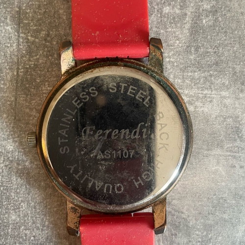 Ferendi wristwatch women's used, red, battery replacement needed