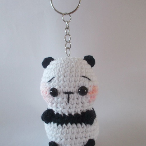 Handmade Amigurumi Panda keychain, new