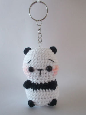 Handmade Amigurumi Panda keychain, new
