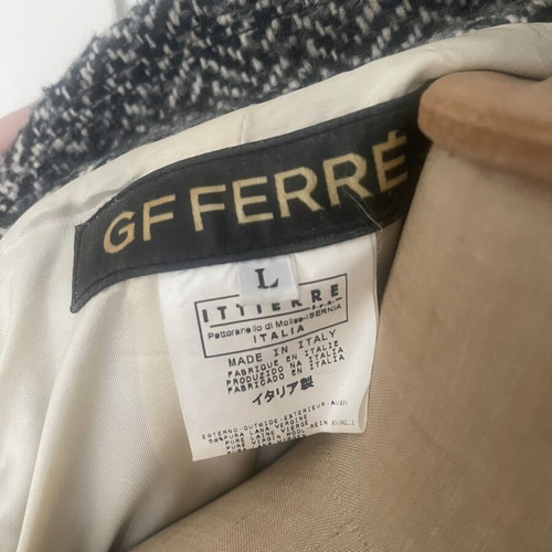 Women's herringbone coat GF FERRE like new with belt, size L
