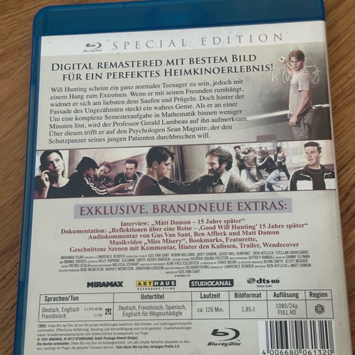 Good Will Hunting Blu-Ray like new with English subtitles