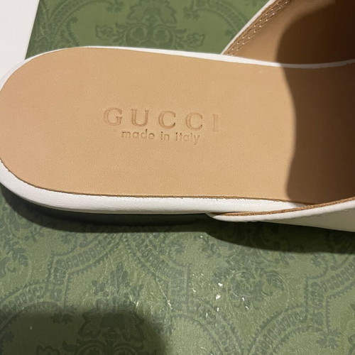 Gucci Princetown Horsebit Leather Mules Ivory EU 38 new