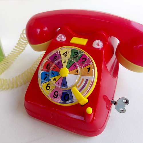 Mechanical Telephone Priftis toy from 1970s, new