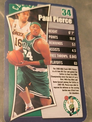 Nba κάρτα Paul Pierce Boston Celtics σχεδόν αμεταχείριστη