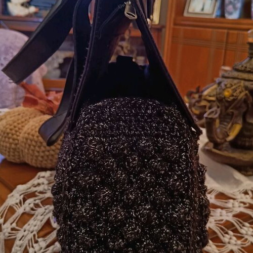 Handmade black A To Z Greek handbag