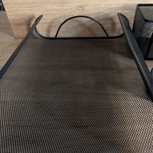 Office organization set 4 pieces used, black metal mesh