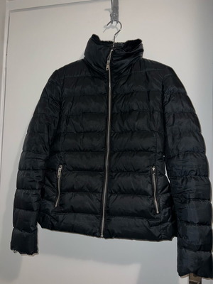 Zara mid-length women's jacket like new, black with fur lining