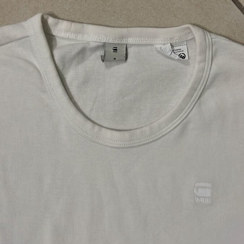 G-Star Raw Men T-Shirt white minimal logo size M like new
