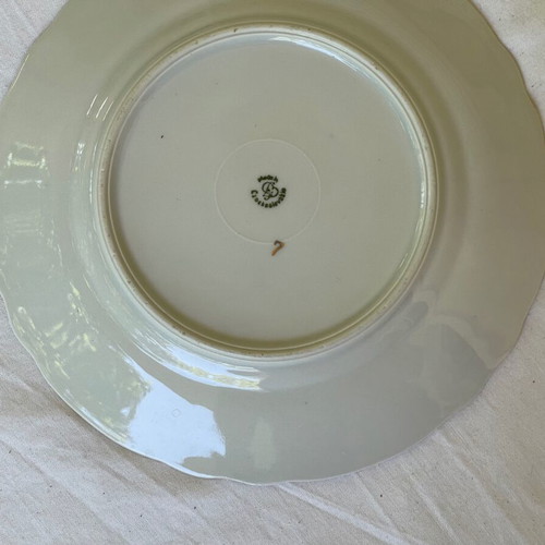 Gebruder Benedikt set of 18 used dessert plates porcelain antique