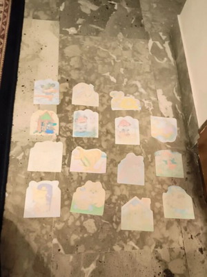Small letter papers vintage, set of 27, used