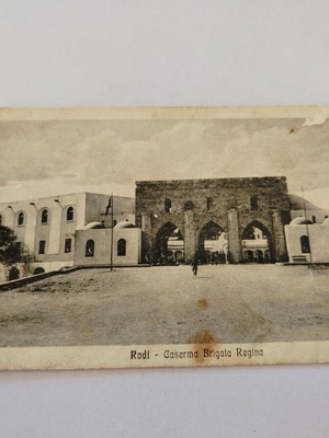 Rodi - Caserma Brigata Regina postcard photo used