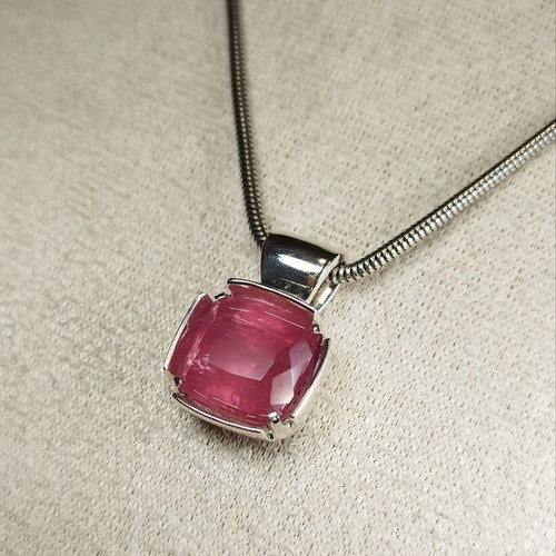Handmade necklace with rare 10.75 carat Afghan rubellite