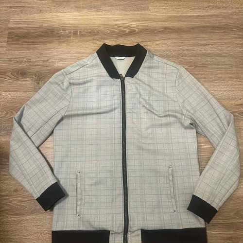 Men's casual Calvin Klein plaid bomber jacket, like new, XL size, gray
