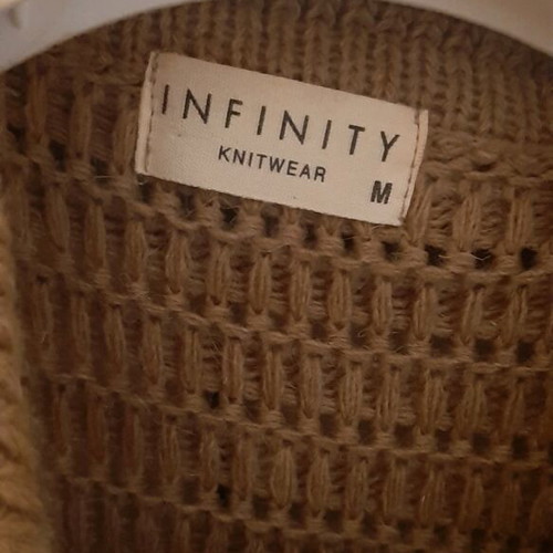 Πλεκτή μακριά ζακέτα Infinity σαν καινούργιο, καφέ με ζώνη