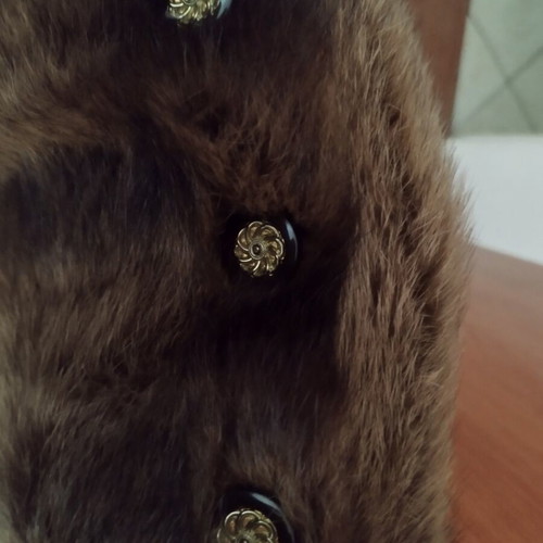 Mink fur with lining like new, brown, size large-extra large