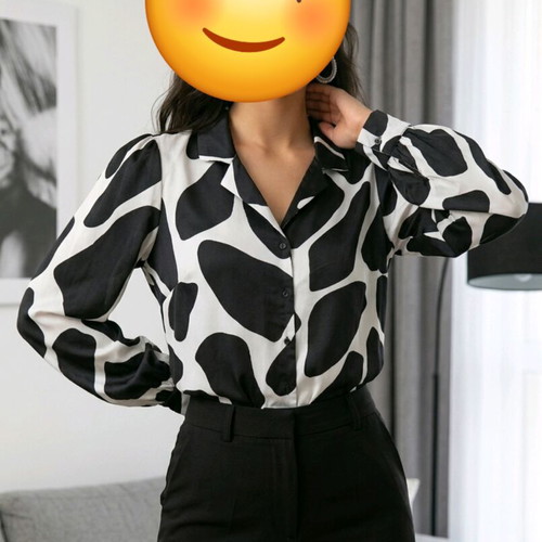 Shirt Selected black and white used, size M