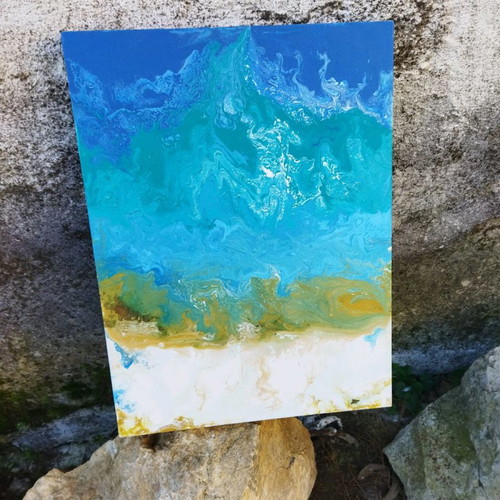 Painting "Thasos" acrylic 30x40cm new