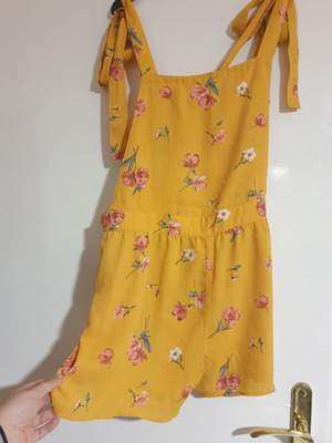 H&M Floral Salopette XL like new, orange multicolor
