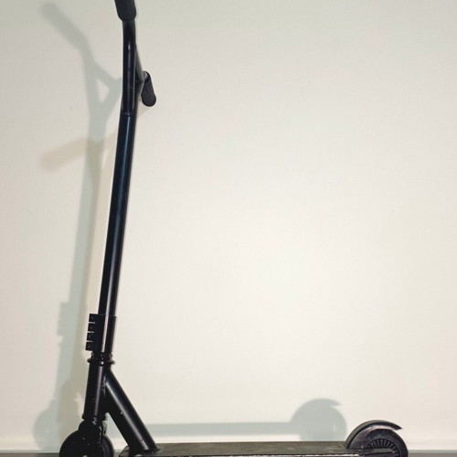 Black two-wheel scooter with rear brake