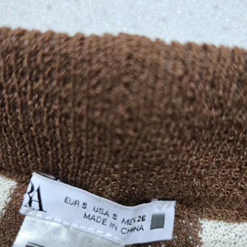 Zara thin knitted pants like new, size small, beige and brown