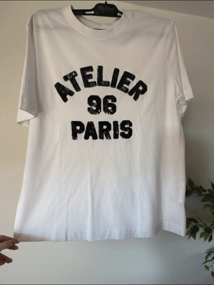 H&M T-shirt size L with sequins, black and white