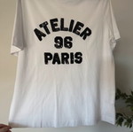 H&M T-shirt size L with sequins, black and white