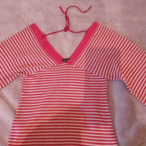 Women's spring sweater pink striped like new, New Line