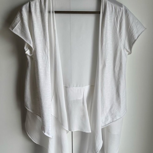 Please cardigan with asymmetries size S like new, white