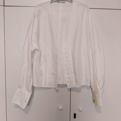 Zara shirt blouse new, cotton, small medium, white