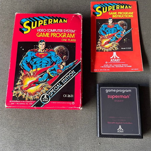 Superman game for Atari 2600 complete in box