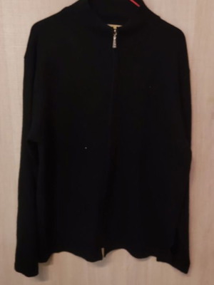 Wool cardigan used with zipper and bead design, size XL