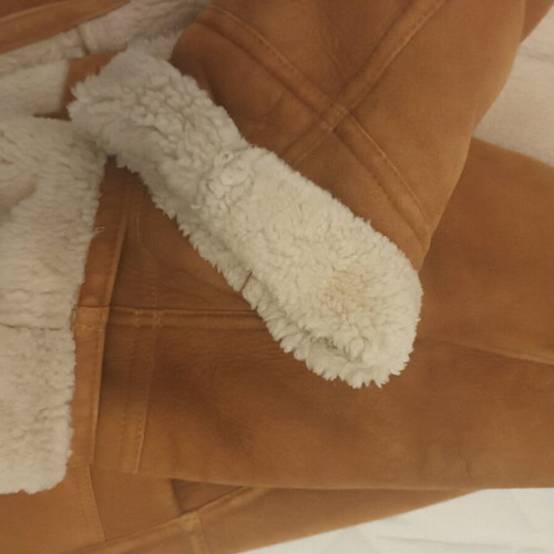Sheepskin jacket camel color size L, vintage