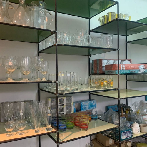 Glassware collection new, over 200 pieces for professional use