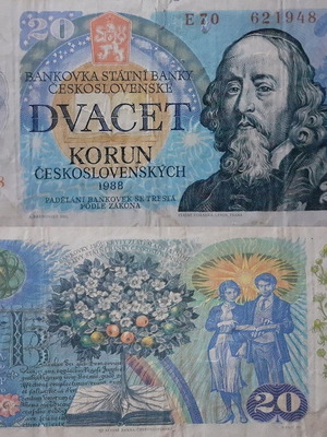 Czechoslovakia 20 Korun banknote 1988 used