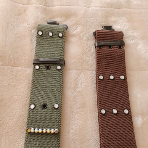 Vintage belts used, two-tone, set of 2