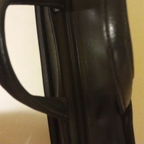 Delsey leather briefcase vintage, used, black